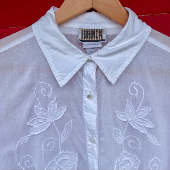 Forenza vintage cotton button down embroidered top - Picture 5 of 10